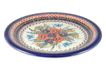 Floral Butterfly Dinner Plate Polish Pottery