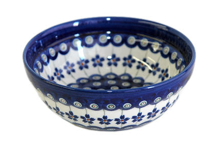 Flowering Peacock Cereal/Soup Bowl Polish Pottery
