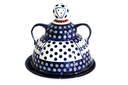 Flowering Peacock Cheese Lady Polish Pottery