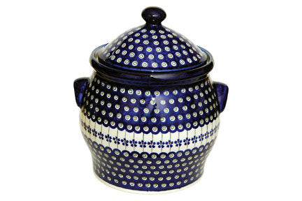 Flowering Peacock Cookie Jar Polish Pottery