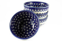 Flowering Peacock 4 Piece Dessert Bowl Set Polish Pottery
