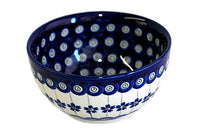 Flowering Peacock Dessert Bowl Polish Pottery