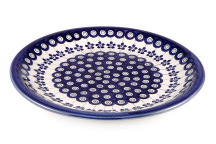 Flowering Peacock Small Dinner Plate Polish Pottery