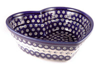 Flowering Peacock Large Heart Bowl Polish Pottery