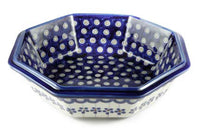 Flowering Peacock Large Octagonal Bowl Polish Pottery