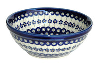 Flowering Peacock Medium Serving Bowl Polish Pottery