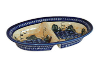 Grapes Divided Dish Polish Pottery