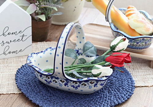 Georgia Blue Basket Polish Pottery