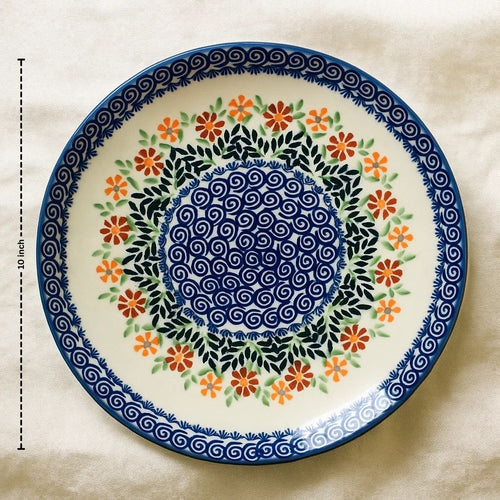 Garden Bouquet Dinner Plate Polish Pottery