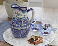 Cobalt Confetti Juice Glass Set Polish Pottery