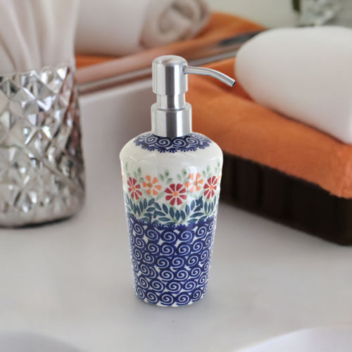 Garden Bouquet Soap Dispenser Polish Pottery