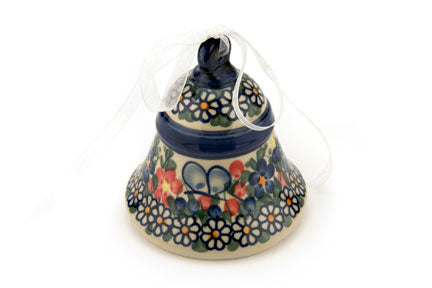 Garden Butterfly Large Bell Polish Pottery