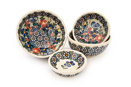 Garden Butterfly Measuring Bowl Set Polish Pottery