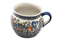 Garden Butterfly Bubble Soup Mug Polish Pottery