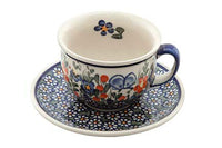 Garden Butterfly Cup & Saucer Polish Pottery
