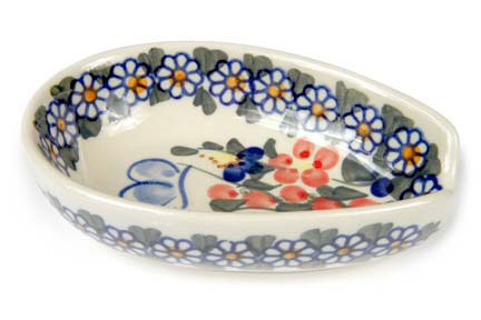 Garden Butterfly Small Spoon Rest Polish Pottery