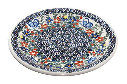 Garden Butterfly Dinner Plate Polish Pottery