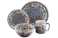 Polish Pottery Garden Butterfly 4 PC Place Setting - Service for 1