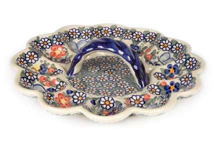 Garden Butterfly Egg Plate Polish Pottery