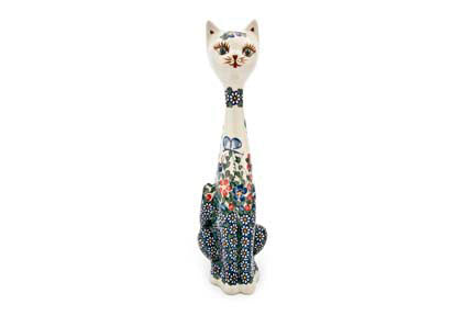 Garden Butterfly Large Cat Polish Pottery