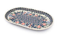 Garden Butterfly Large Oval Dish Polish Pottery