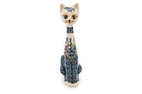Garden Butterfly Medium Cat Polish Pottery