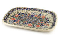 Garden Butterfly Medium Rectangular Serving Platter Polish Pottery