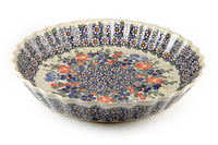Garden Butterfly Pie Plate Polish Pottery
