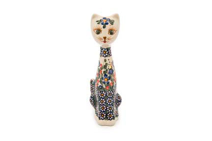 Garden Butterfly Small Cat Polish Pottery