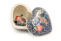 Garden Butterfly Small Heart Box Polish Pottery