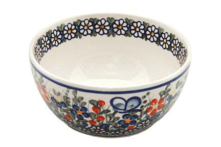 Garden Butterfly Dessert Bowl Polish Pottery