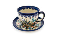 Garden of Eden Cup & Saucer Polish Pottery