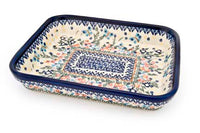 Garden of Eden Small Rectangular Baker Polish Pottery
