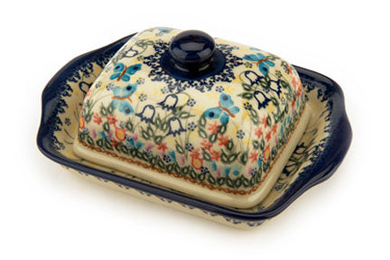 Garden of Eden Square Butter Dish Polish Pottery