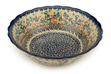 Garden of Eden Large Serving Bowl Polish Pottery