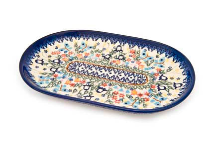 Garden of Eden Small Oval Platter Polish Pottery