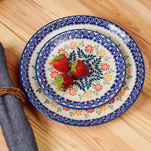 Garden Bouquet Dessert Plate Polish Pottery