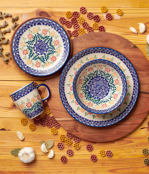 Garden Bouquet Coffee Mug Polish Pottery