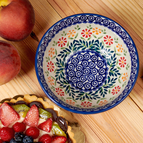 Garden Bouquet Cereal/Soup Bowl Polish Pottery