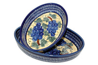 Grapes Oval Baker Set Polish Pottery