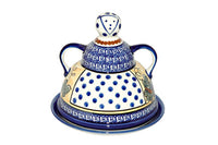 Grapes Cheese Lady with Cobalt Trim Polish Pottery