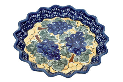 Grapes Quiche Dish Polish Pottery