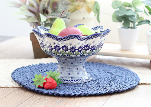 Hallsey Pedestal Fruit Bowl Polish Pottery