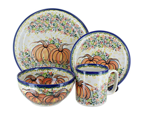 Polish Pottery Harvest Festival 4 PC Place Setting-Service for 1