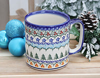 Holiday Pine Coffee Mug Polish Pottery