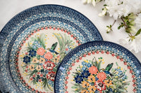 Hummingbird Dessert Plate Polish Pottery