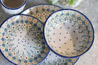 Green Daisy 16 Piece Dinnerware Set Polish Pottery
