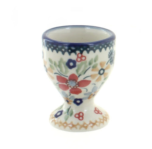 Polish Pottery Red Daisy Egg Cup