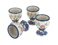 Polish Pottery Garden Bouquet Egg Cup Set