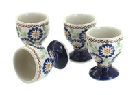 Polish Pottery Peach Blossom Egg Cup Set
